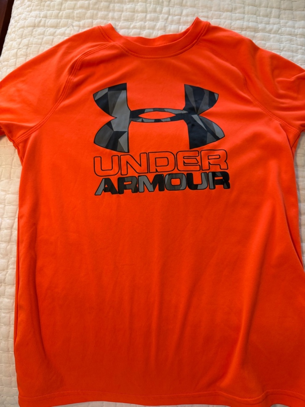 Boys Under Armour Orange Logo Tee